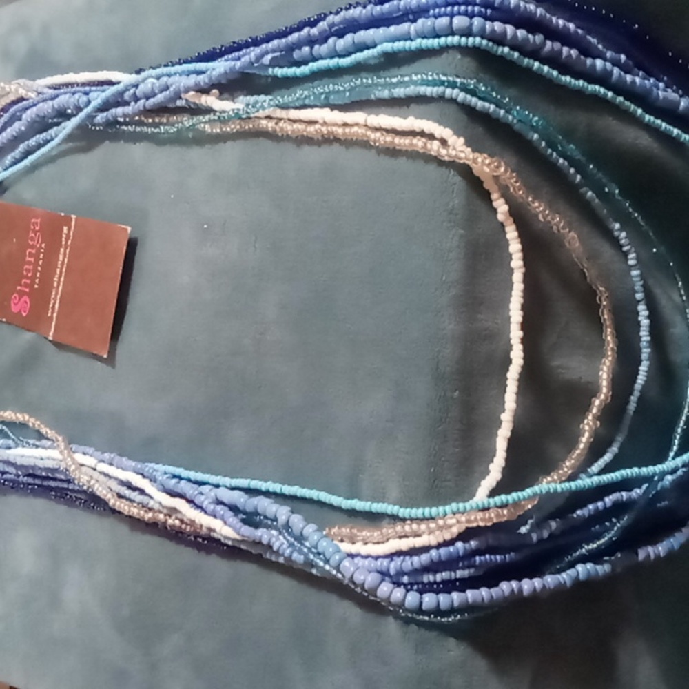 Layered seed bead necklace 8 layers 24 - 38 inches long